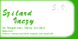 szilard vaczy business card
