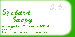 szilard vaczy business card